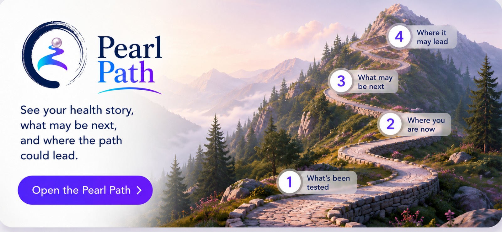 Open the Pearl Path — see what's been tested, where you are now, what tests may be next, and where the path could lead.